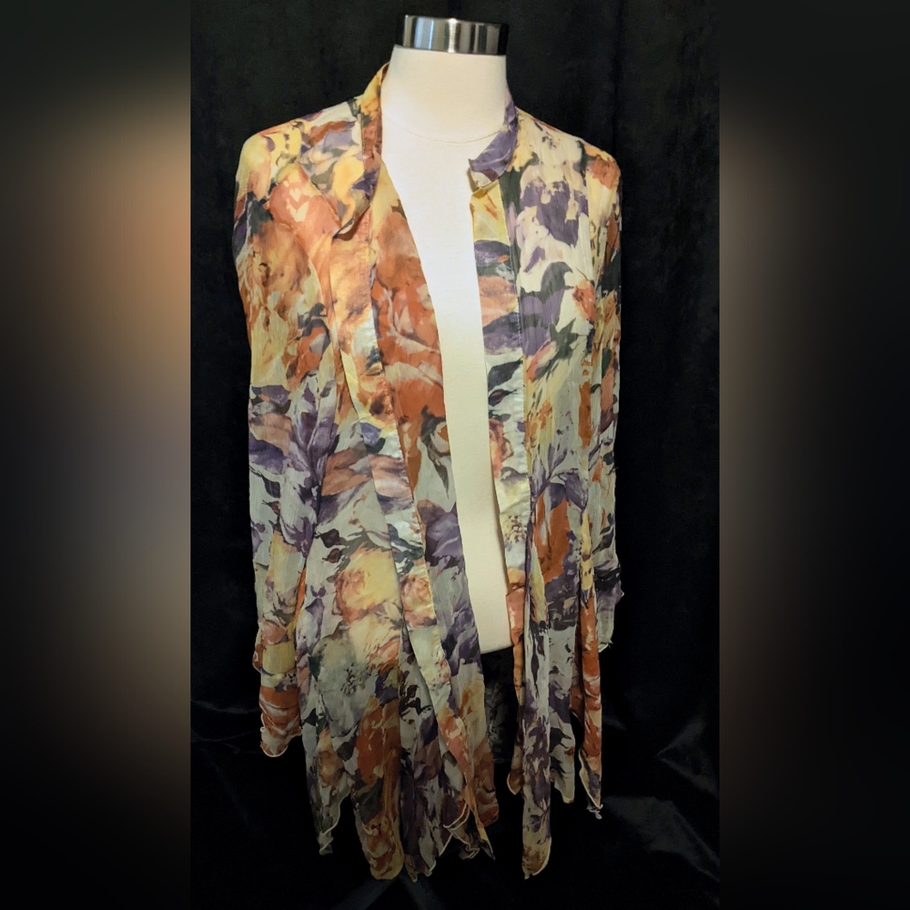 Coldwater Creek Floral Mesh Jacket- XL